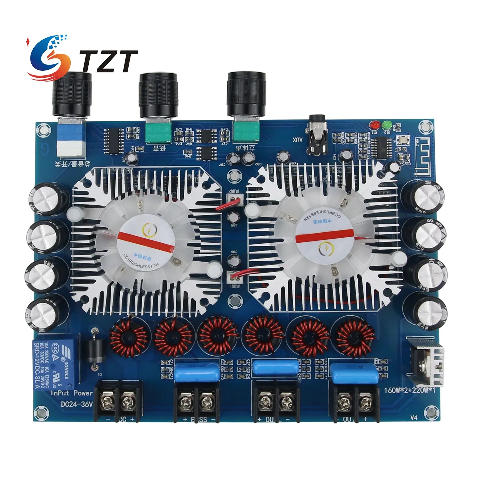 

TZT TDA7498E XH-A128 Bluetooth 5.0 Digital Power Amplifier Board 160W*2+220W Stereo 2.1 Channel Amp DC32V I4-013