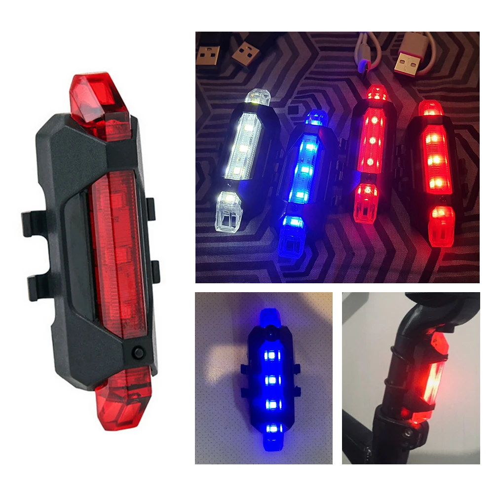 

1PCS Bicycle Lights Front USB Rechargeable Lamp Warning Rear Taillight Flashlight for MTB Road Cycling Lantern Bike Accessories