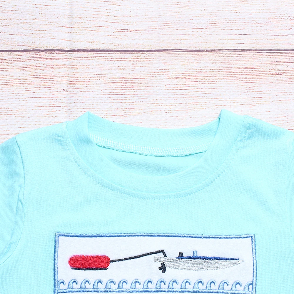 Летняя одежда синий топ с коротким рукавом и синие большие клетчатые шорты три