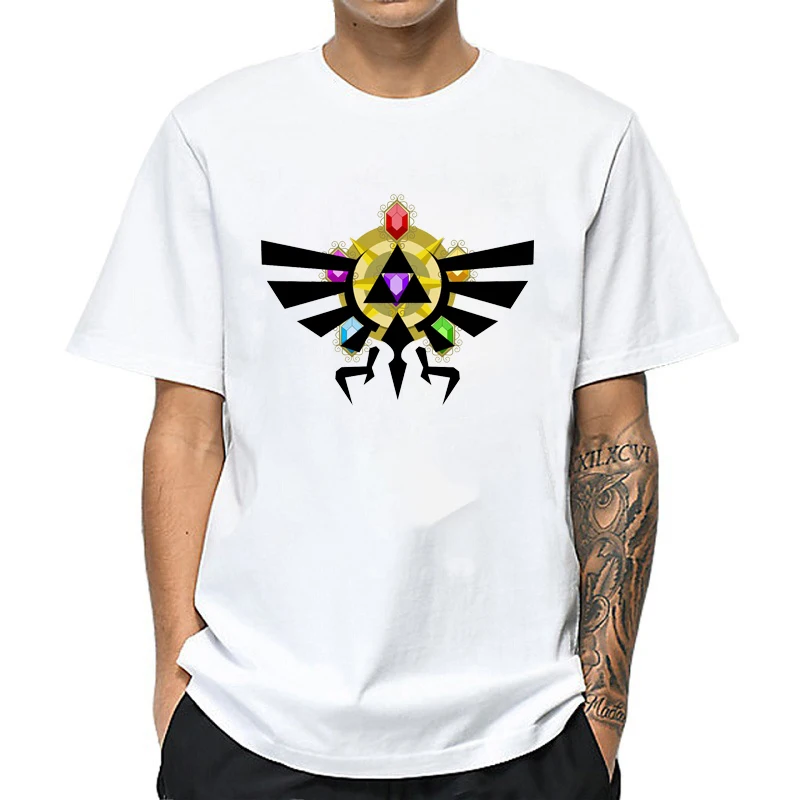 white shirt 8 Легенда о Зельде Футболка Мужская s футболка хип-хоп Уличная белая черная футболка летние топы футболки для мужчин одежда - Цвет: white shirt 8