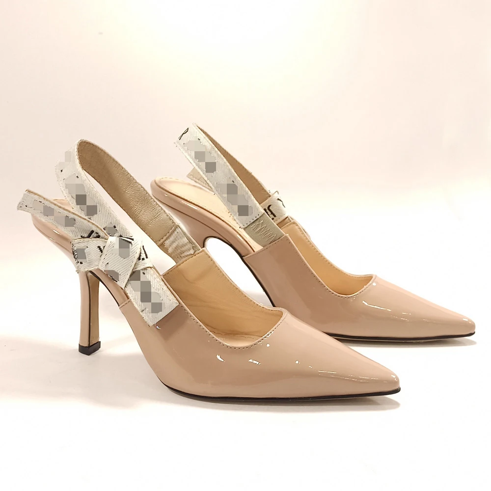 Туфли-лодочки женские из натуральной лакированной кожи на среднем каблуке |