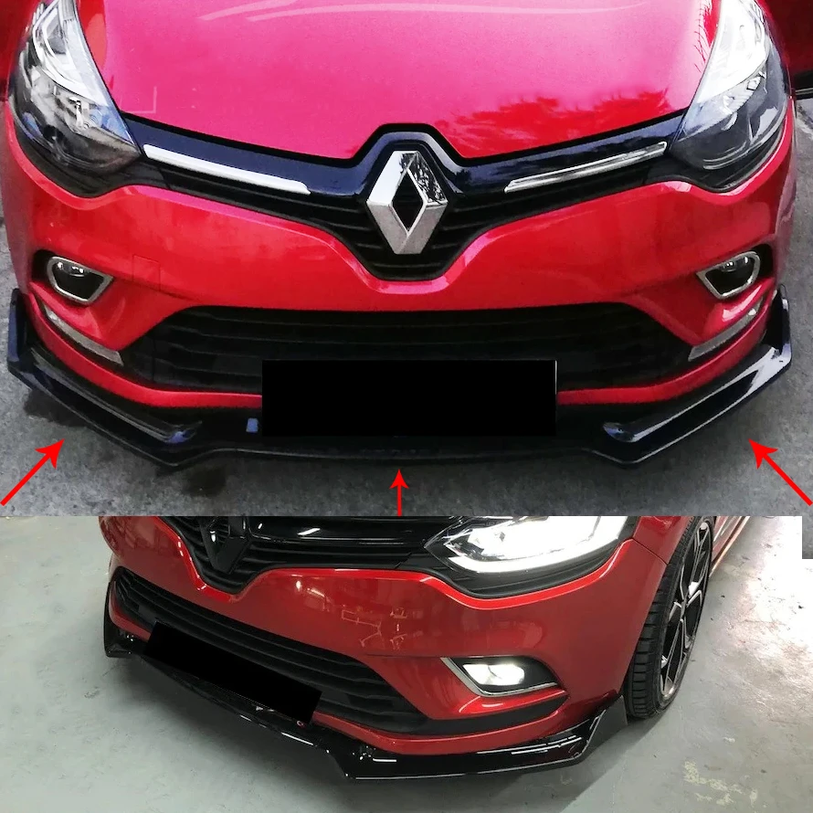 Аксессуары для Renault Clio 4 2012 2013 2014 2015 2016 2017 2018 накладка на передний бампер