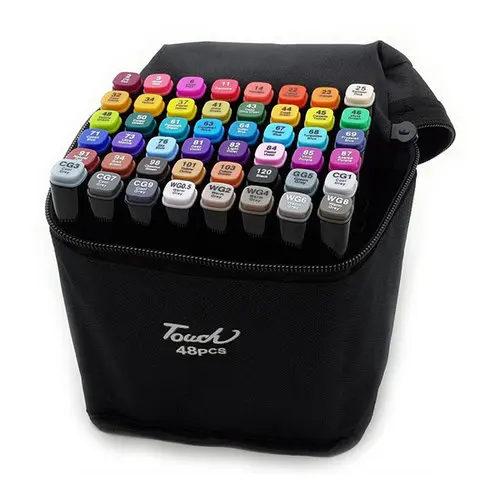 Маркеры для скетчинга .Набор двусторонних фломастеров 48 штук|Фломастеры| |