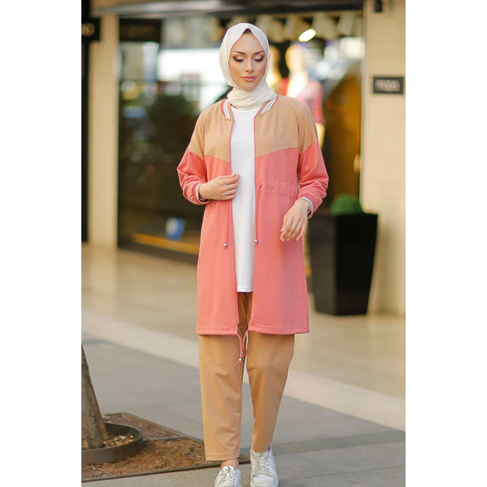 Glitter Detailed Hijab Double Suit Trend Fashion Muslim Islamic muslim dress women abaya kaftan modest dress abayas for women ab