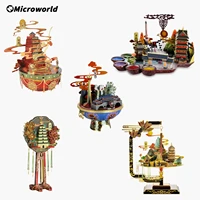 microworld 3d metal puzzle games chinese featured city architecture building models kits diy laser cut educational jigsaw toys