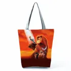 Сумка с принтом Король Лев Disney, женская красная Наплечная Сумочка, модная Экологически чистая многоразовая сумка для покупок, крутой стильный тоут, пляжная сумка