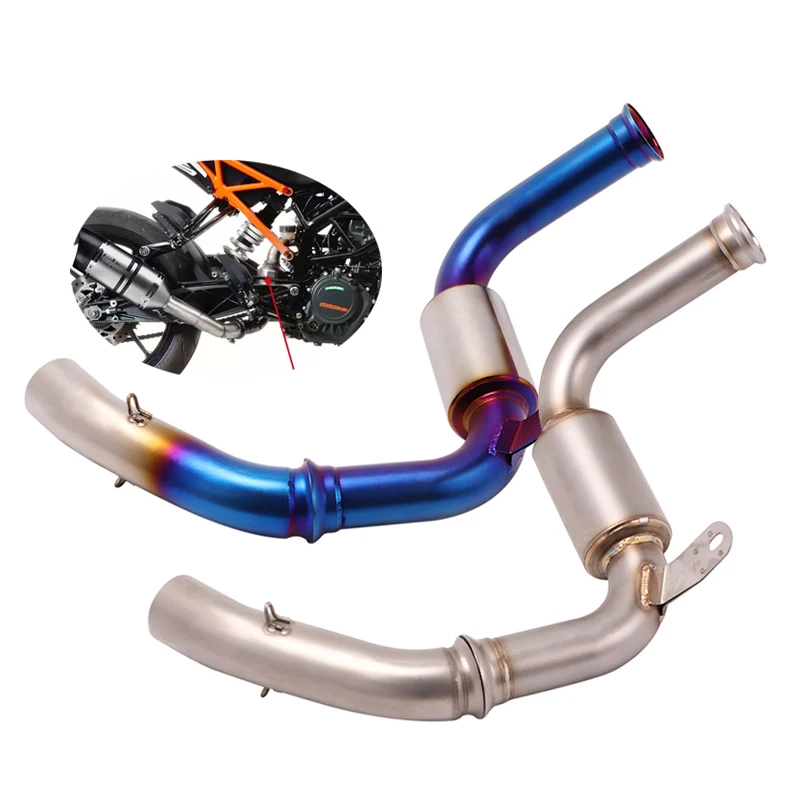 

Delete Catalyst Motorcycle Exhaust Mid Link Pipe Escape Connecting Tube Slip On Modified For Duke 125 250 390 RC390 2017-2019