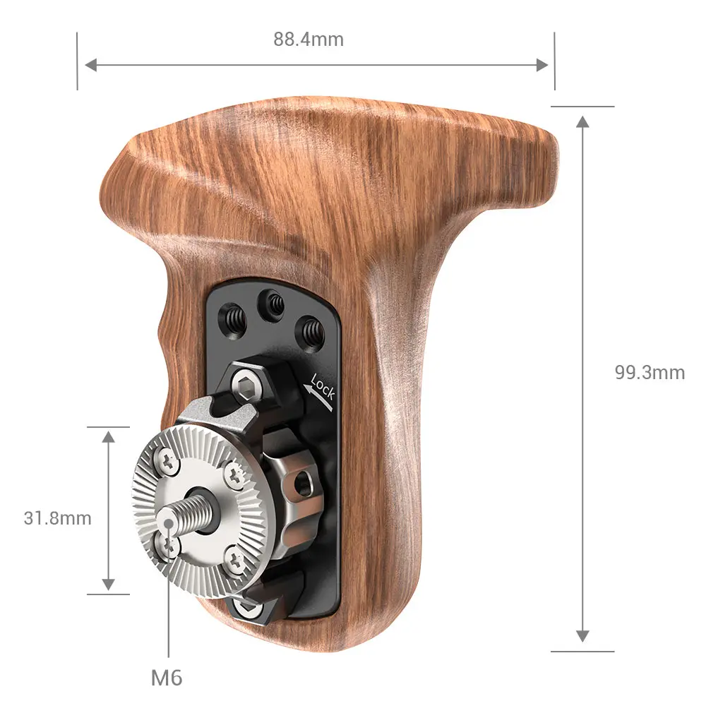 SmallRig Right Side Wooden Handle with ARRI Rosette For Universal DSLR Camera Cage Shoulder Mount Support System Rig - 1941 | Электроника