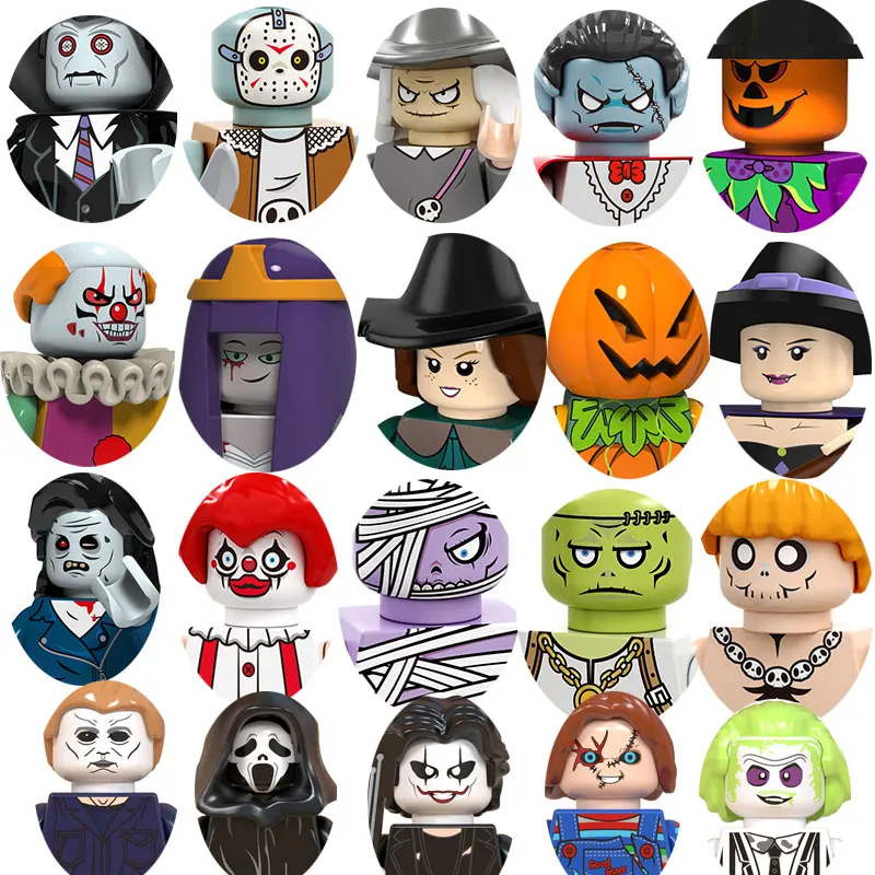 Ужас Freddy Jason зомби Ходячие мертвецы голова Хэллоуин строительные блоки кирпичи