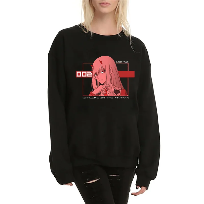 Zero two printed fashion men's and women's casual round neck sports sweatshirt
