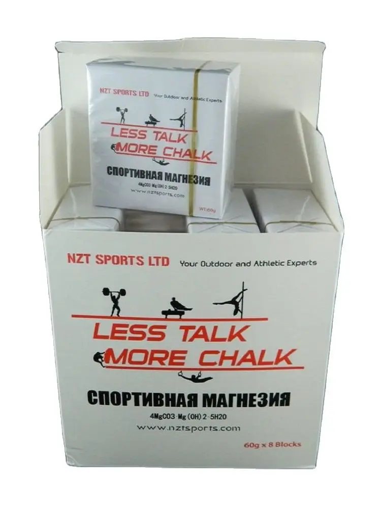 8 штук * 60 г/кор. Магния фитнес спорт тренажерный зал карбонат магния гимнастика скалолазание поднятие весов.