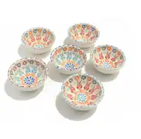 8cm Kütahya Authentic Mixed Color Ceramic Pottery Bowl Set decor for nuts turkish traditional anatolian handmade ceramics natura