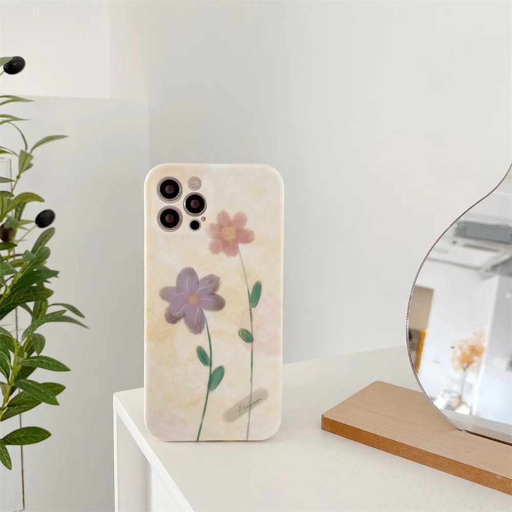 

Flowers Case For iPhone 11 13 Pro Max Mini 11 Pro Max Soft Silicone Phone Cover For iphone X XR XS MAX SE2020 8 7 Plus 6 6S Plus