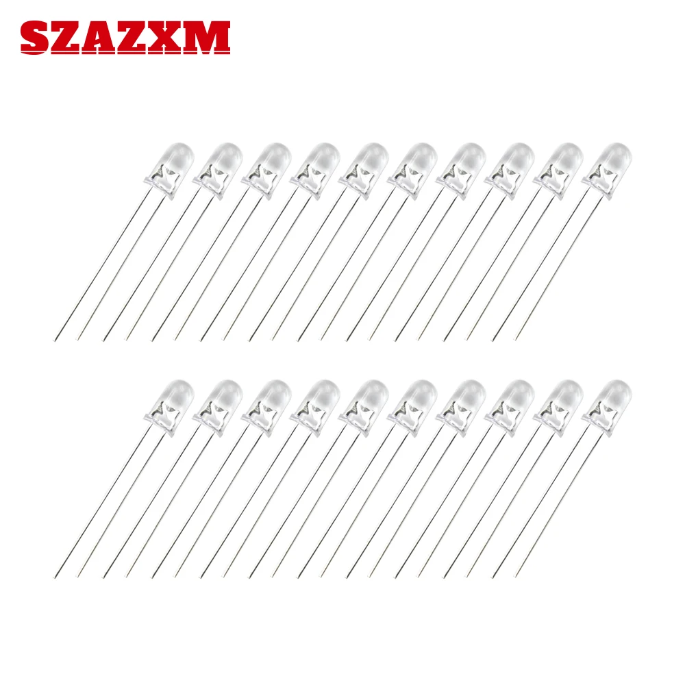 

led diode 3mm transparent diode 5mm red green blue yellow white color F5 3V signal light DIY10pcs20pcsSZAZXM