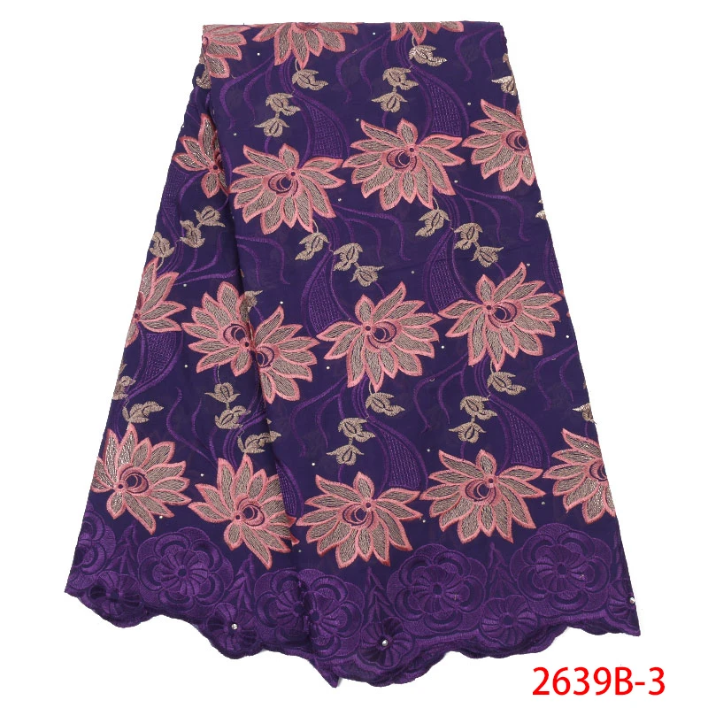 African fabric lace 2019 High quality swiss New voile in switzerland with embroidery stones KS2639B-3 | Аксессуары для одежды