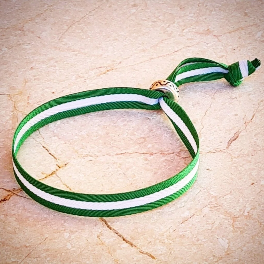 Андалусия bracelet-10mm широкая лента из полиэстера с кольцом замак и адаптируемой