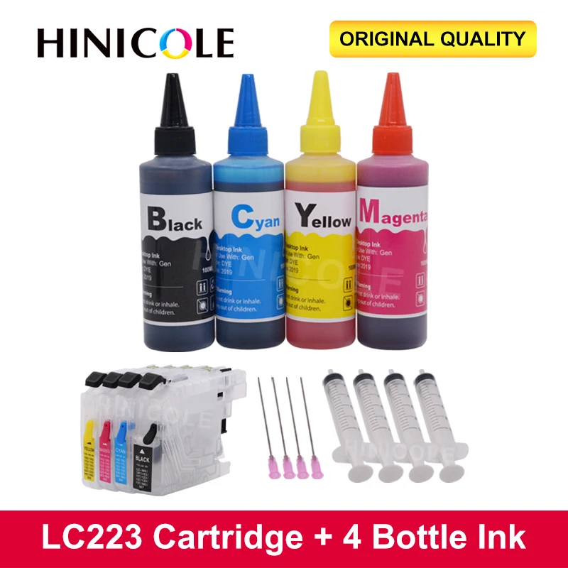 Картриджи для бутылок HINICOLE 100 мл принтера Brother LC 221 223 225 227 229 MFC J4420DW J4620DW J4625DW + LC223
