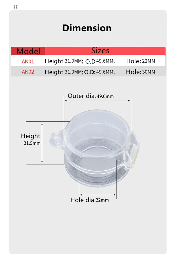 Пылезащитный чехол для кнопочного выключателя диаметром 22 мм 30 |