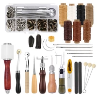 leather sewing tools kit hand sewing device wax thread set snap button hammer and awl leather craft set professional diy kits