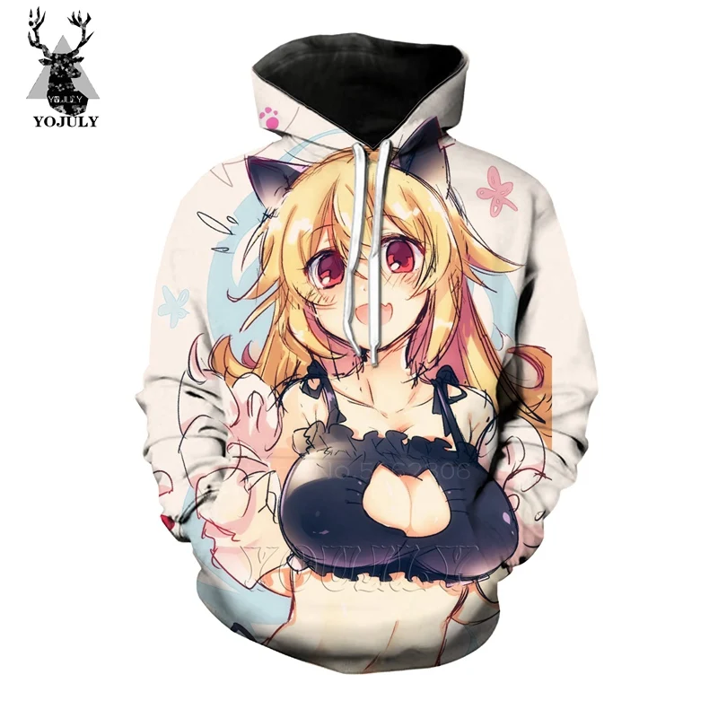 Ahegao, толстовки, Модная белая мужская Толстовка, 3d принт, аниме, сексуальный лоли, толстовка в стиле хип-хоп, с круглым вырезом, уличная одежда, топы, странные вещи - Цвет: 1