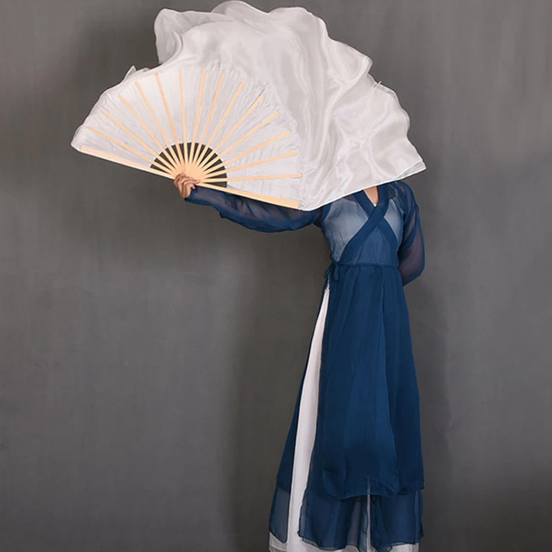 Однотонный белый танцевальный веер двусторонняя модель Китай Fengliang Zhu