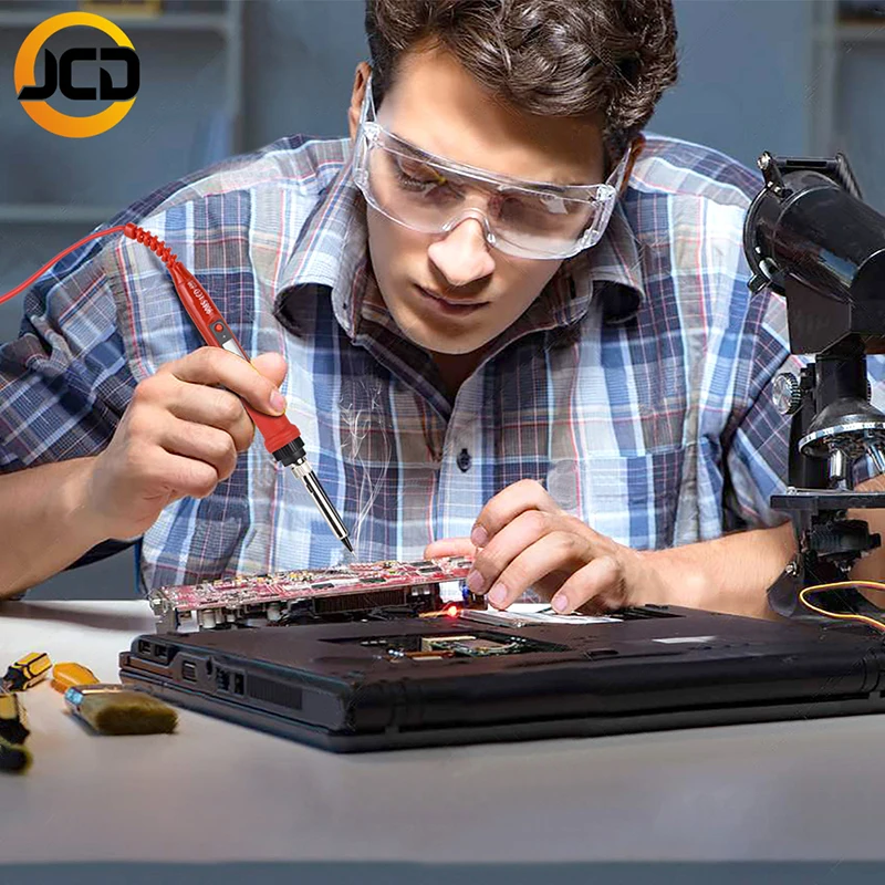 

JCD 220V 80W LCD Electric Soldering iron 908S Adjustable Temperature Solder iron With quality soldering Iron Tips and kits