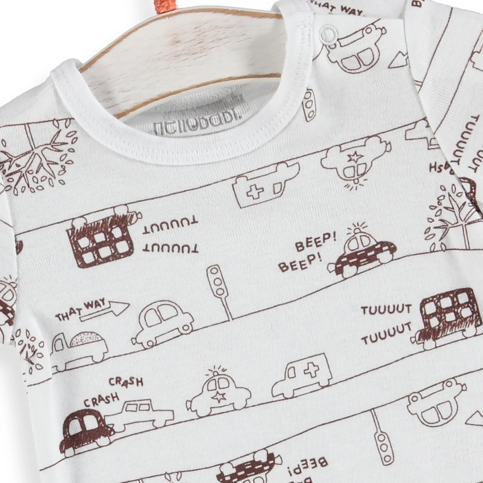 Ebebek HelloBaby/боди с короткими рукавами и принтом автомобиля для маленьких мальчиков|