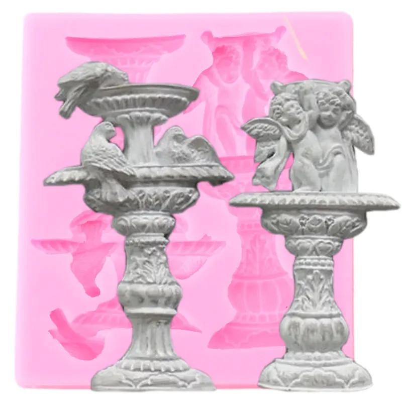 

3D Fountain Angel Bird Cookie Baking Fondant Cake Decorating Tools Cake Border Silicone Mold Candy Polymer Clay Chocolate Molds