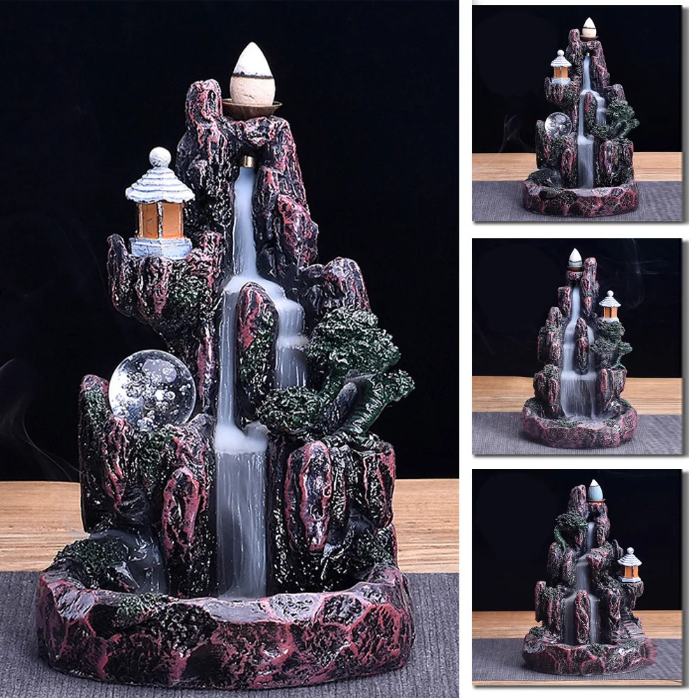 1 шт. горелка для благовоний горная река водопад задник дыма без запаха украшение