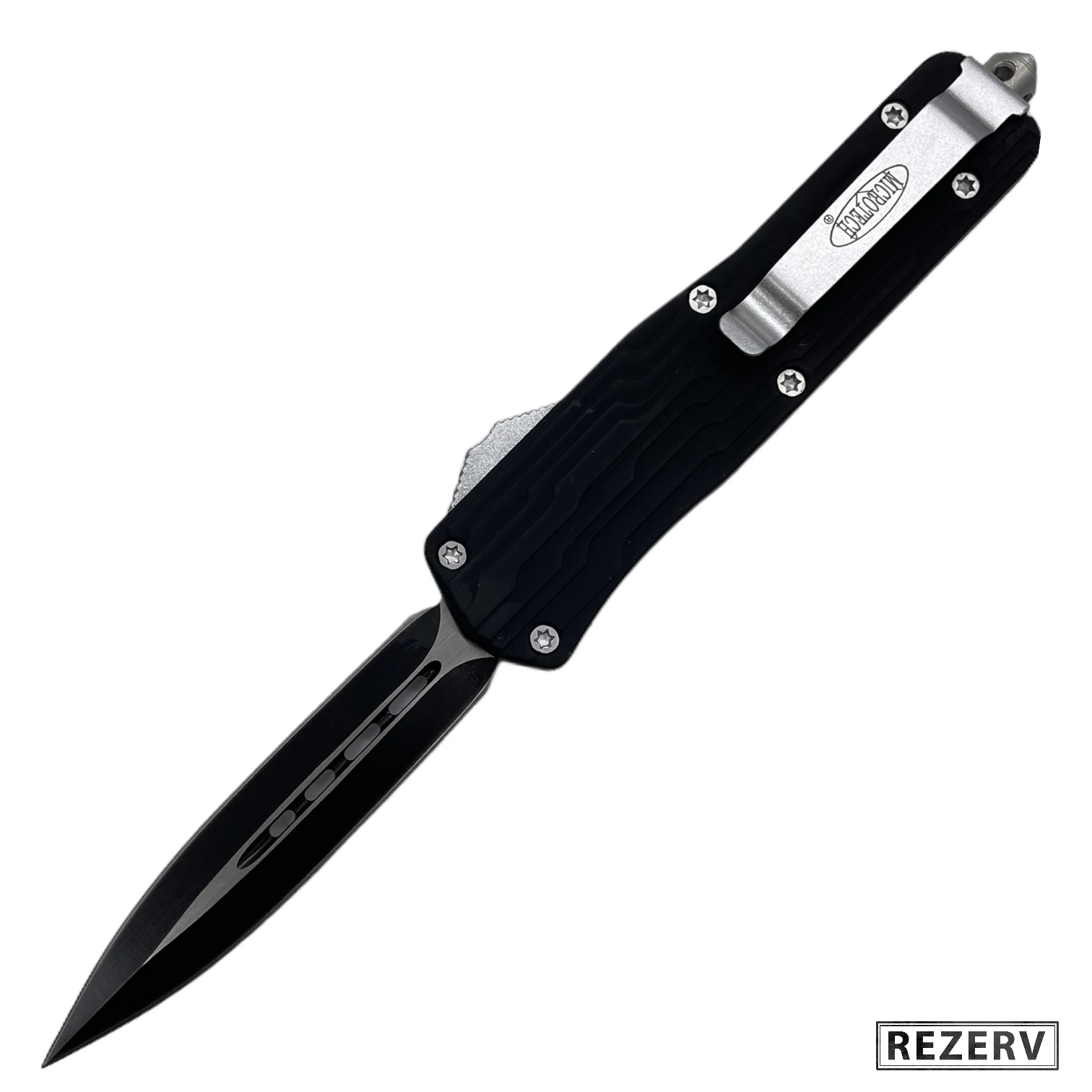 Нож кнопочный фронтальный Micro mod. 5 (Double front) автоматический складной сталь 420 рук.