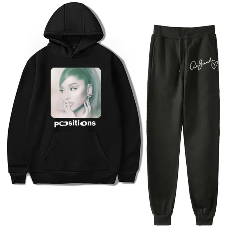 

Модный комплект Ariana Толстовка Гранде Толстовка с длинным рукавом + длинные брюки костюм из 2 предметов