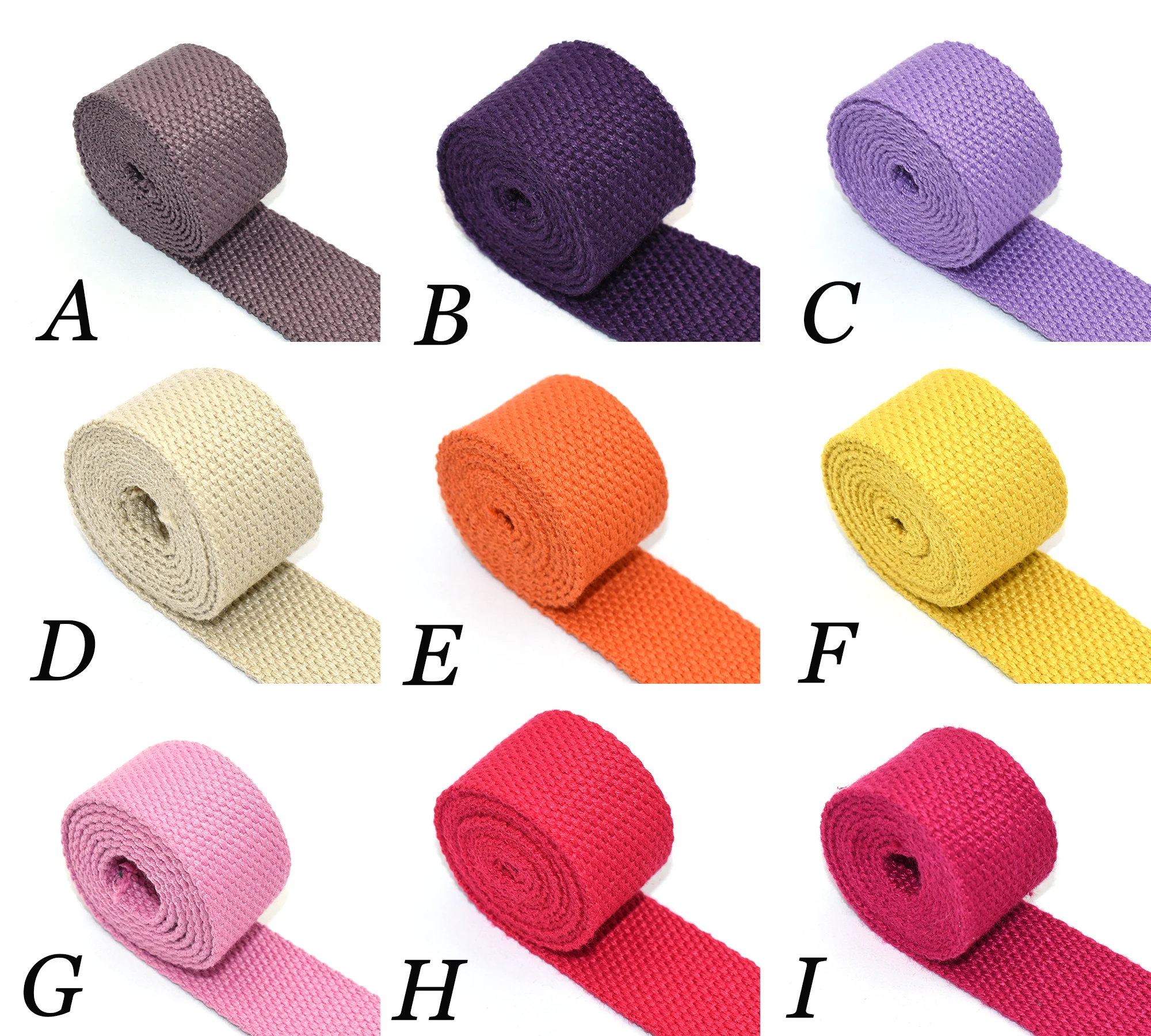 

1" (25mm) Width Webbing Canvas Ribbon Polyester Cotton Webbing Strap Nylon Strap Sewing Belt Bag Accessory By The Yards