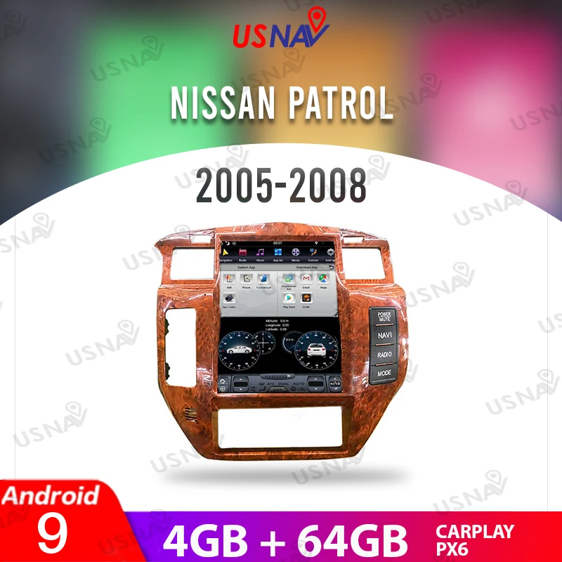 

USNAV 13,6 "Android 9 вертикальный экран в стиле Теслы для Nissan патруль 5 Y61-дюймов Автомобильный мультимедийный GPS навигатор стерео радио головное уст...