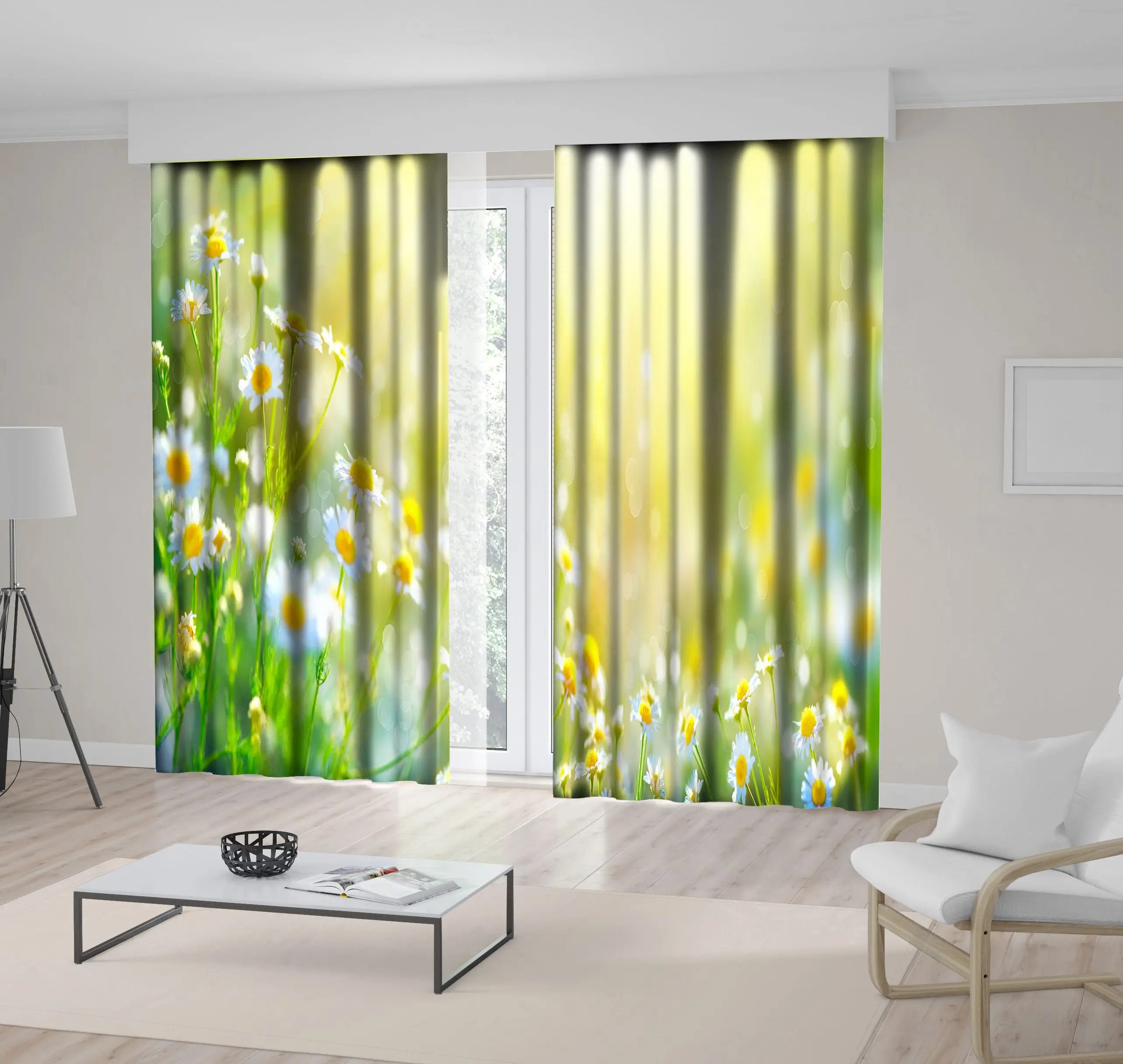 Занавес ромашки цветы поле на солнце светильник Летний сад природа Луг дикие