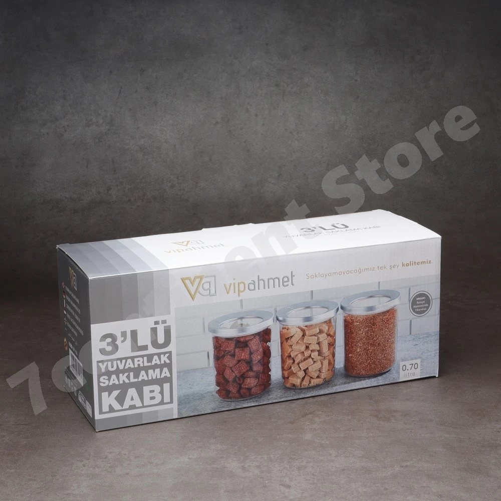 

Round Storage Container Chrome Cover Kitchen Storage Tank Clear Plastic Keeping Fresh Dry Food Noodle Tea Candy Sealed Boxes