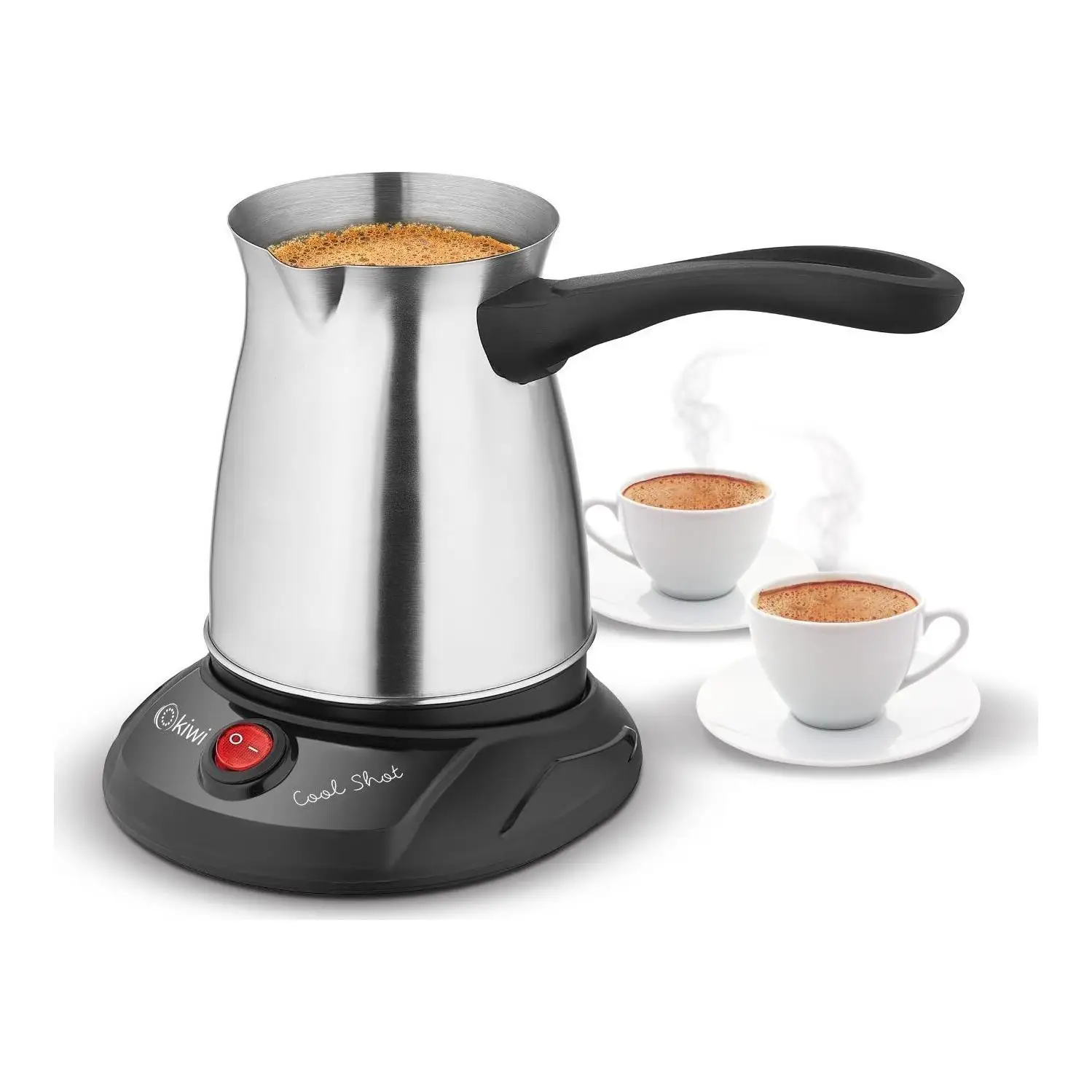 Kiwi Turkish Coffee Machine  6 Cup Electric Easy Coffee Maker Stainless Espresso Portable Fast Wired 7512 Кофемашина турецкий ко