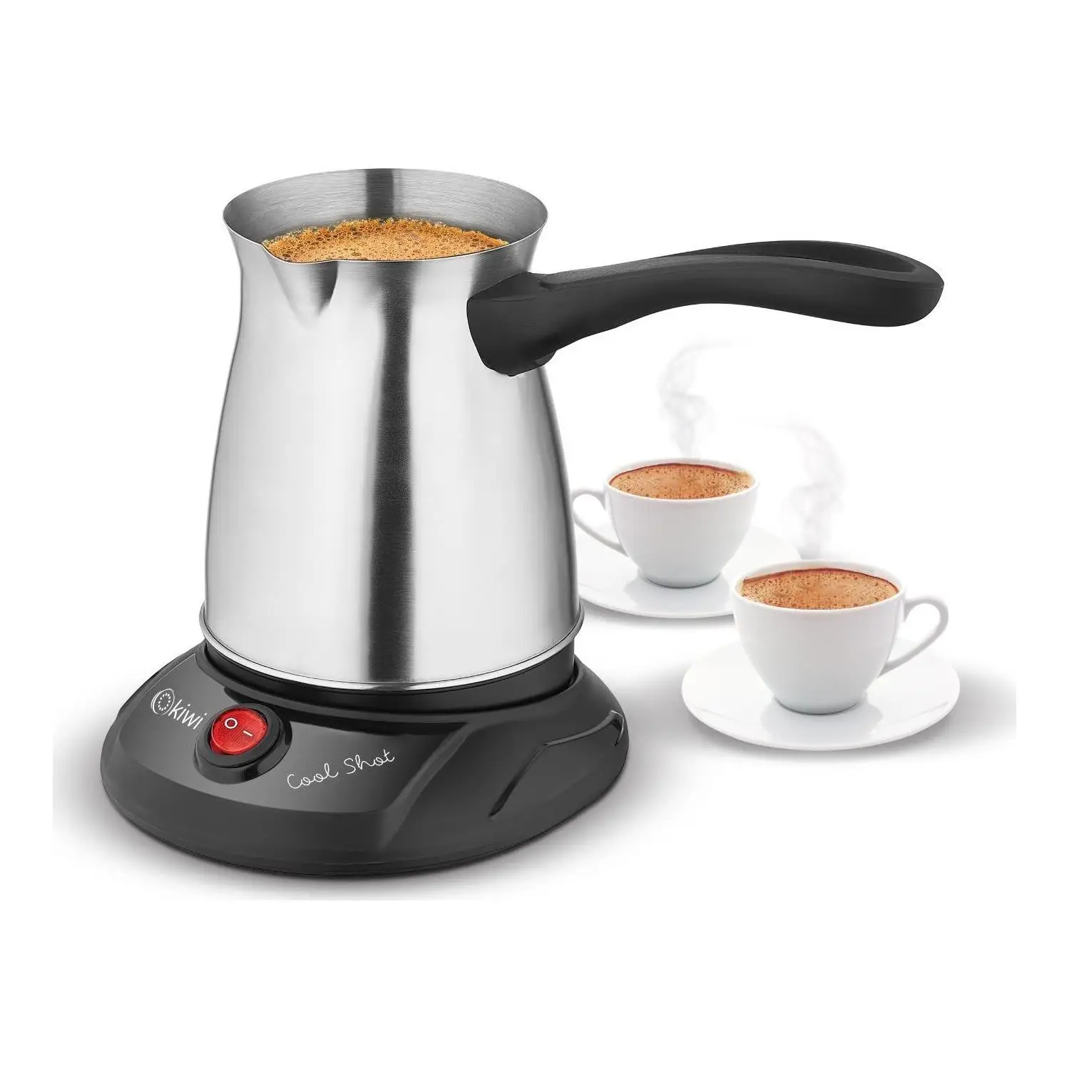 

Kiwi Turkish Coffee Machine 6 Cup Electric Easy Coffee Maker Stainless Espresso Portable Fast Wired 7512 Кофемашина турецкий ко