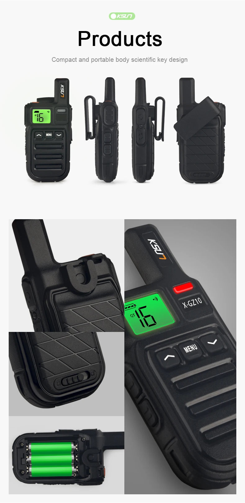 KSUN GZ10 Mini PMR FRS Walkie Talkie Portable Ham Radio Telephone Comunicador Wireless Device Two-way Radio Transceiver two way radio