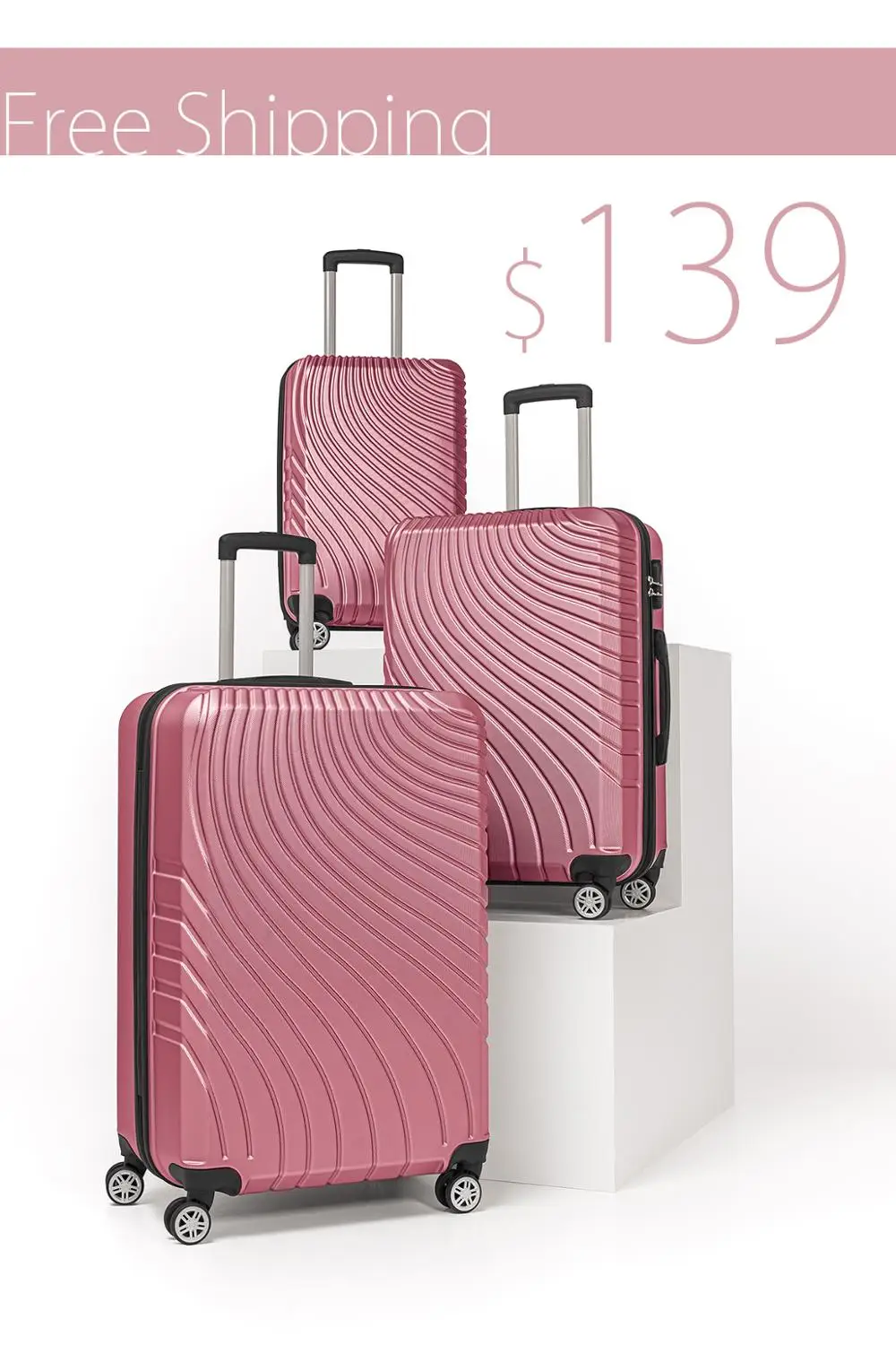 

ABS Unbreakable Triple Suitcase Travel Set - Luggage bag travel suitcase business luggage wheeled bag wheeled quiet suitcase