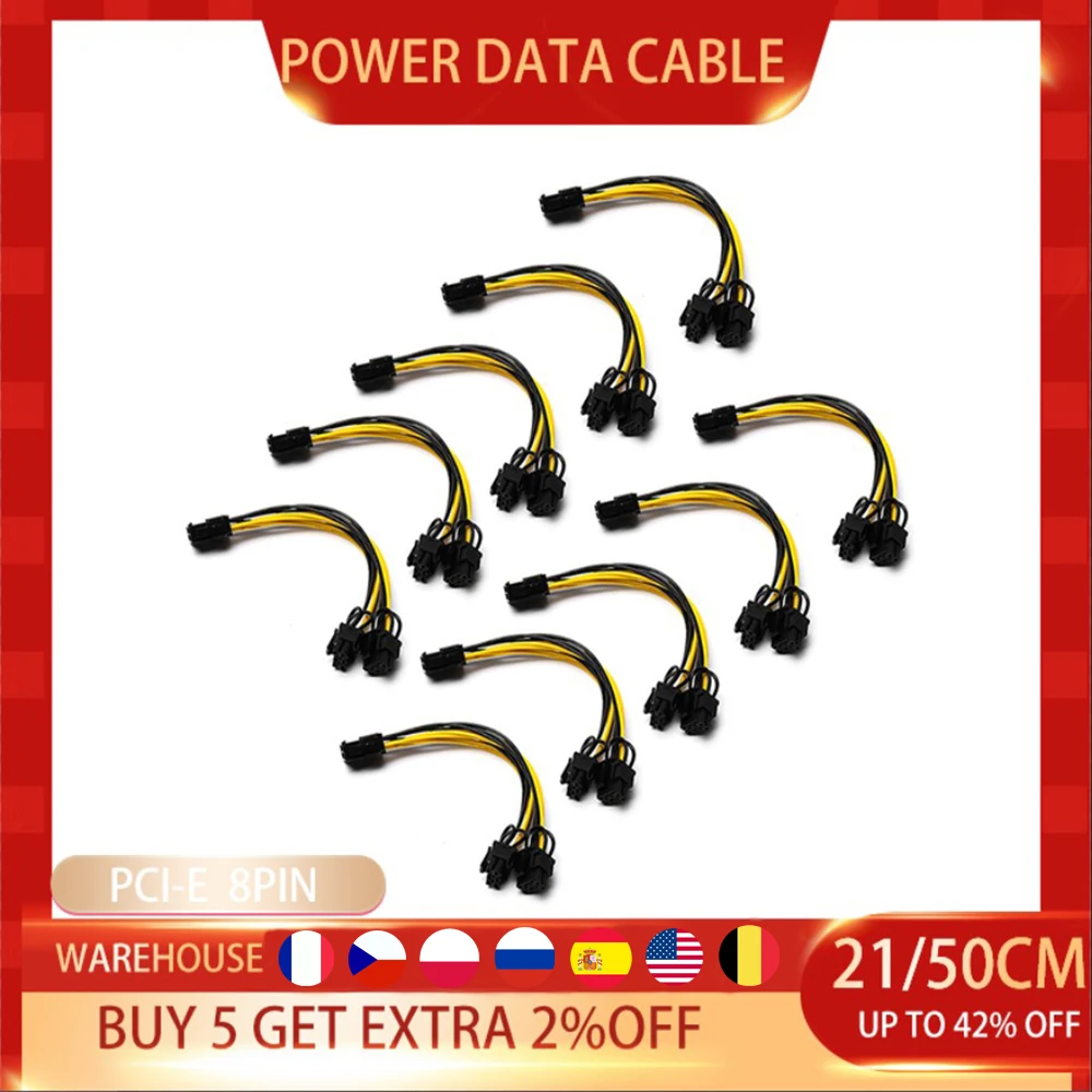 10/6 шт. 8 контактный PCI Express на Dual PCIE 6 + 2 кабель питания материнская плата видеокарта