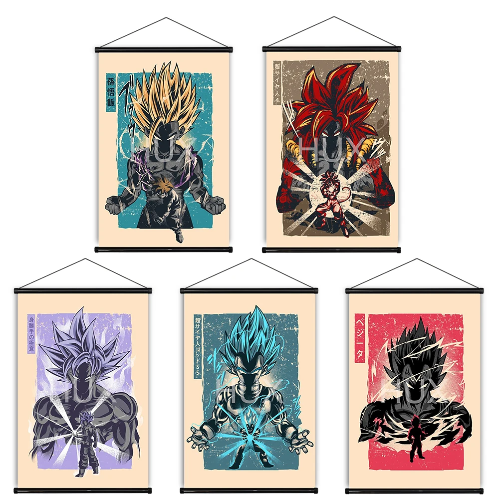 

Dragon Ball Z Goku Japane Classic Anime Scroll Pictures Prints Wall Art Decoration Quality Canvas Painting Wanted Kids Bedroom
