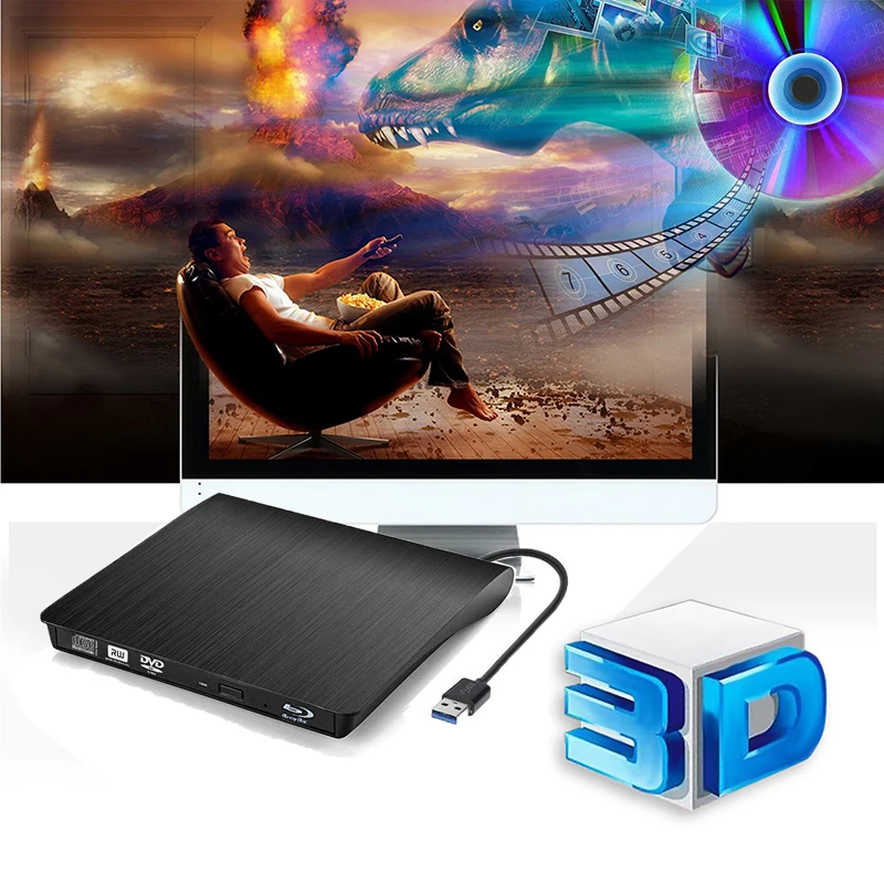 Blu-Ray USB 3 0 внешний BD/CD/DVD привод горелки оптический Bluray DVD CD RW ряд для MacBook OS Windows 7 8 10 PC