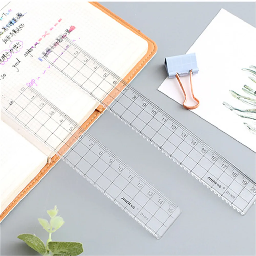 

1 Pcs 15cm 18cm 20cm Transparent Simple Ruler Acrylic Rulers Learning Stationery Drawing Supplies
