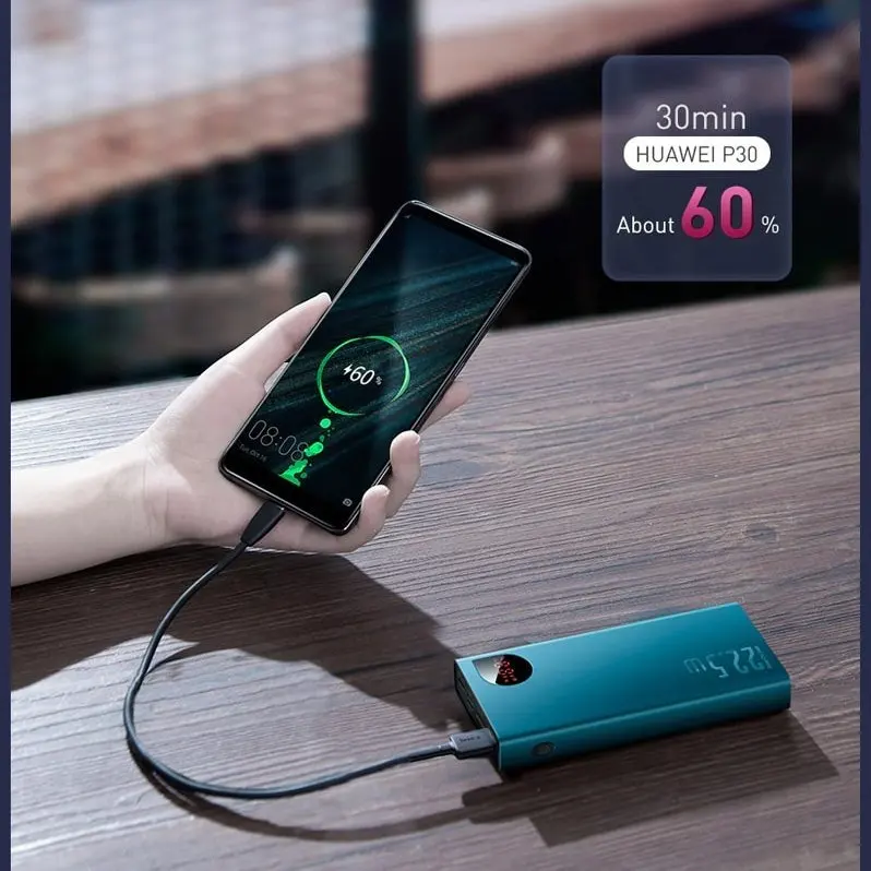 Внешний аккумулятор Baseus Adaman Metal Design Display 20000мАч Фиолетовый | Мобильные телефоны и