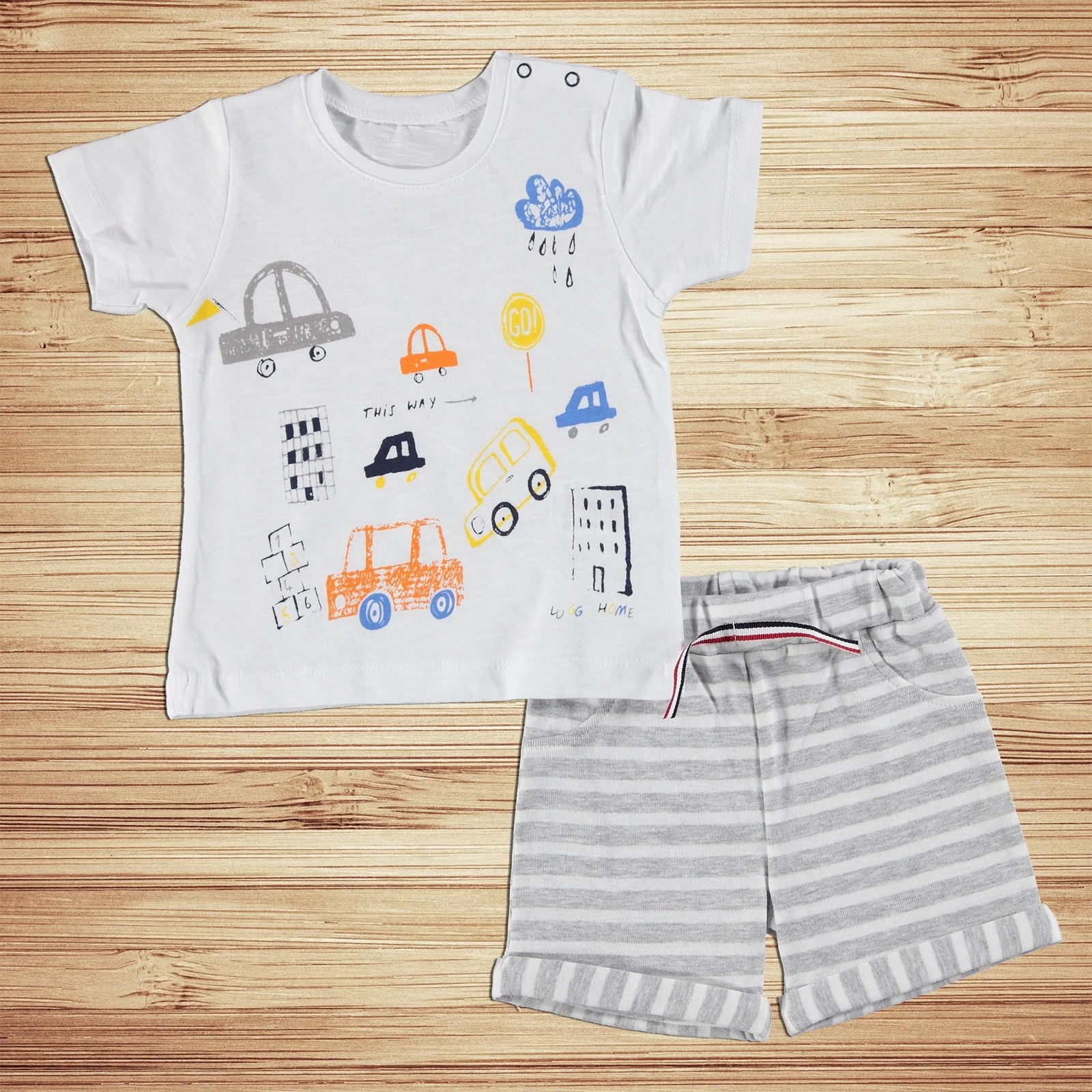 Ebebek Luggi/комплект с футболкой и шортами для маленьких мальчиков| |
