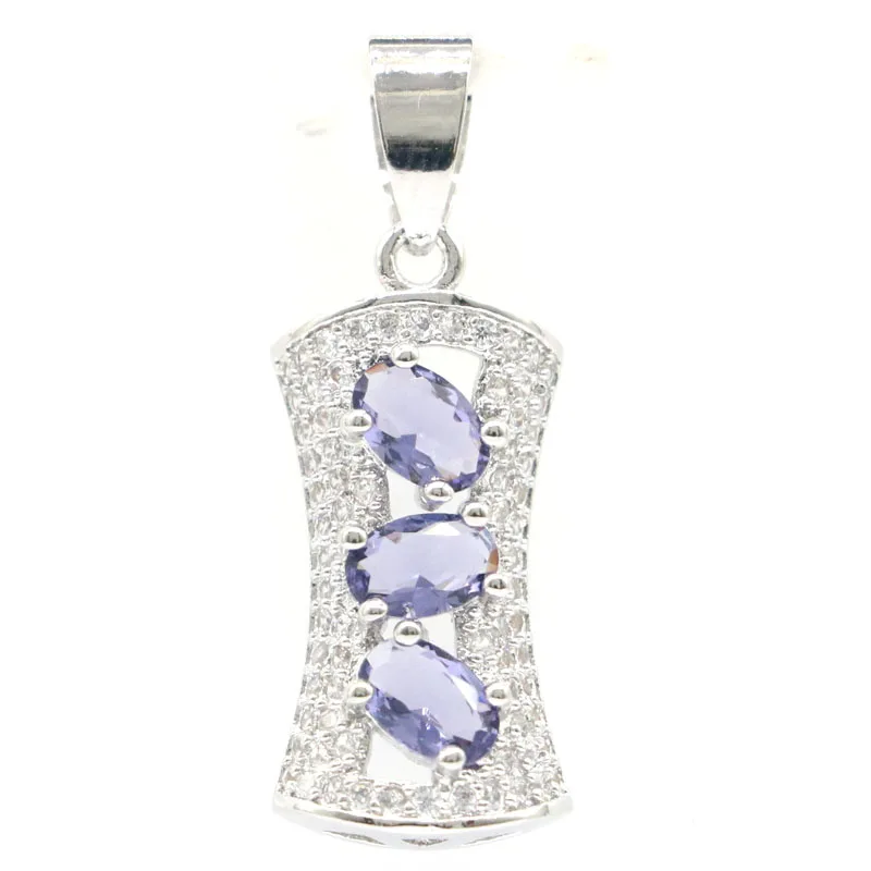 31x11mm Юбилей New Stone иолит розовый кунцит CZ Для женщин одежда на каждый день 925 пробы
