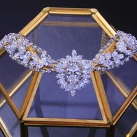 exquisite bridal wedding cubic zirconia tiara headband handmade jewelry high quality big crystal hair comb hairband accessories