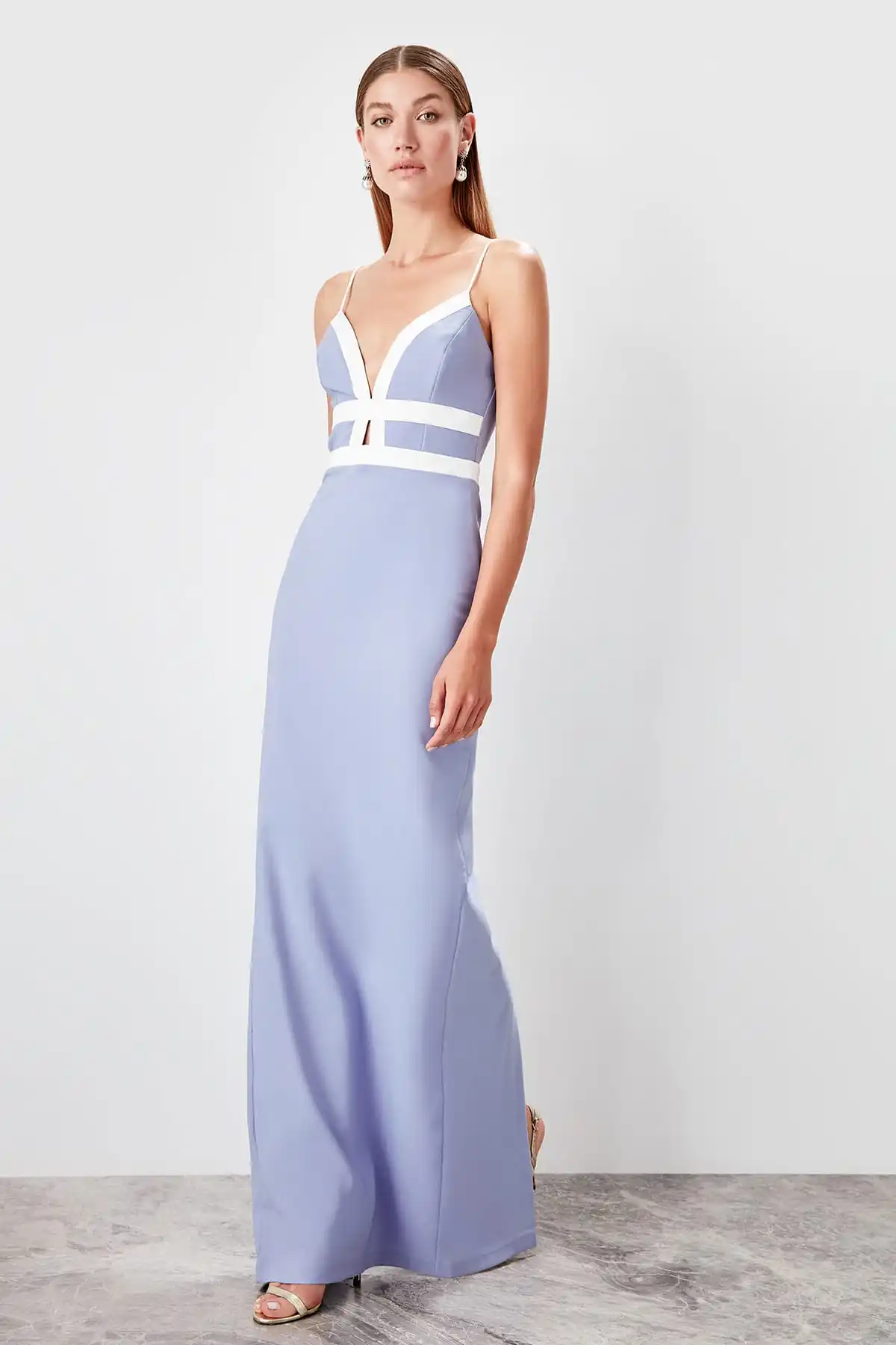 Trendyol с цветными блоками вечернее платье TPRSS19BB0547 | Свадьбы и торжества