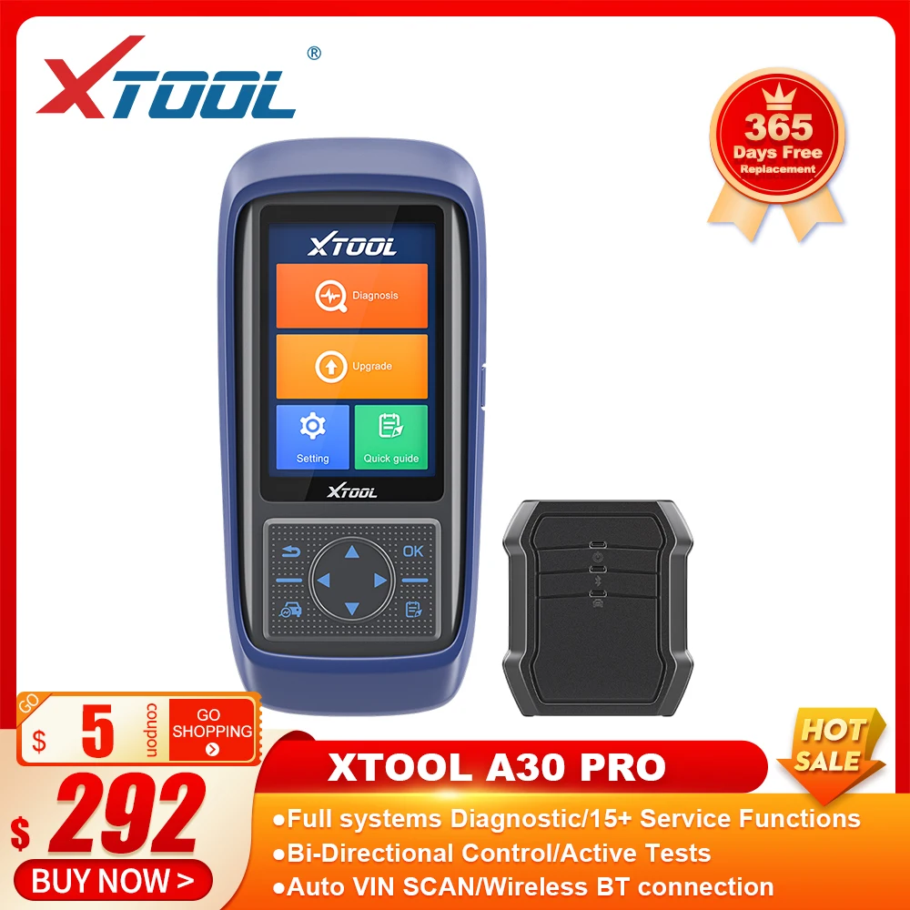 XTOOL A30 PRO Touch Screen OBD2 Car Automotive Diagnostic Tool 15 Kinds Reset Functions DPF TPMS SAS OIL EPB IMMO Free Update
