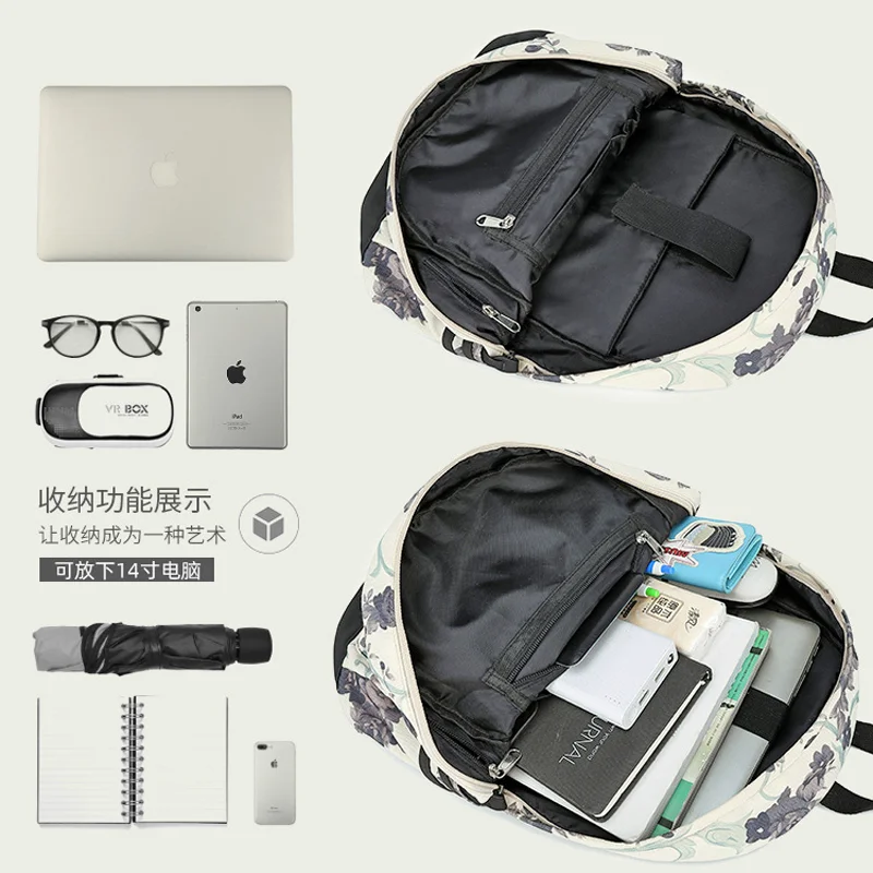 Новый рюкзак для ноутбука Женский нейлоновый Mochila сумка книг школьный с